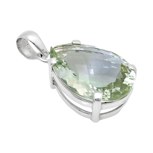 Premium Quality Prasiolite Checker Pendant (Green Amethyst)