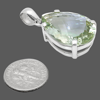 Premium Quality Prasiolite Checker Pendant (Green Amethyst)